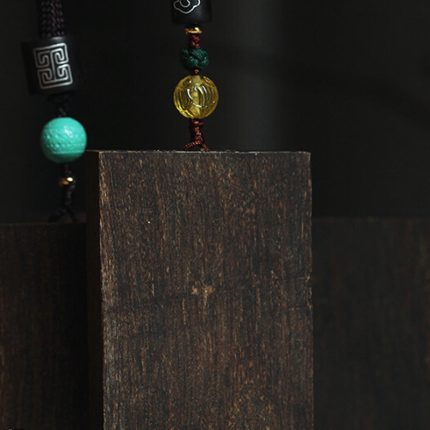 Buddha Stones 9.5 Points Sinking Kalimantan Agarwood Calm Balance Necklace Amulet Pendant