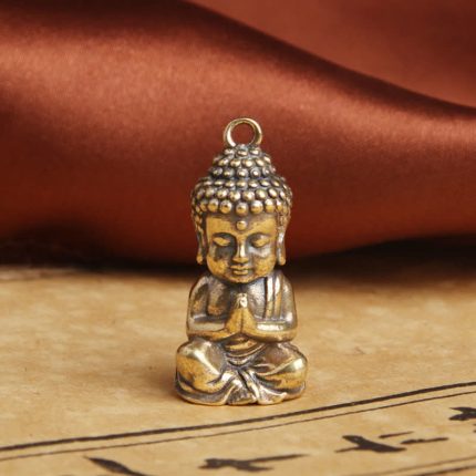 Buddha Stones Buddha Compassion Copper Keychain Pendant Decoration